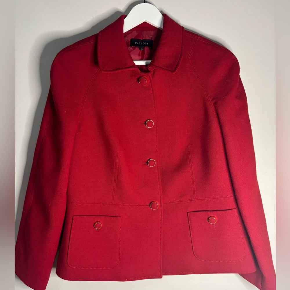 Talbots Classic Red wool blend‎ blazer/coat for Women size 12